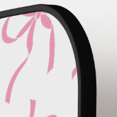 Cute Pink Bow Girly with Name  ピックルボールラケット (左詳細)