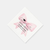 Cute Pink Bow Graduation Cap Graduate スタンダードカクテルナプキン (角)
