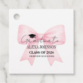 Cute Pink Bow Graduation Cap Graduate フェイバータグ (正面)