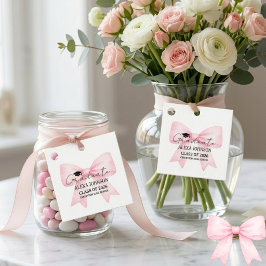 Cute Pink Bow Graduation Cap Graduate フェイバータグ