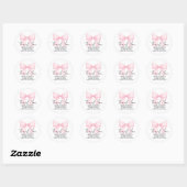 Cute Pink Bow Graduation Cap Graduate ラウンドシール (シート)