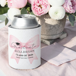 Cute Pink Bow Graduation Cap Graduate 缶クーラー