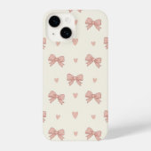 Cute Pink Bow & Heart Coquette AestheticPhone Case iPhoneケース (裏面)