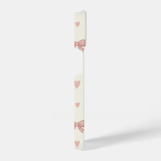 Cute Pink Bow & Heart Coquette AestheticPhone Case iPhoneケース (右側面)