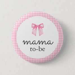 Cute Pink Bow Mama To Be 缶バッジ