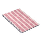 Cute Pink Bow Stripe Pattern – Girly Aesthetic ノートブック (右側)