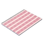 Cute Pink Bow Stripe Pattern – Girly Aesthetic ノートブック (左側)