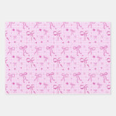 Cute Pink Bow Wrapping Paper ラッピングペーパーシート (正面2)
