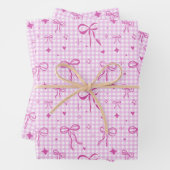 Cute Pink Bow Wrapping Paper ラッピングペーパーシート (インサイチュ)
