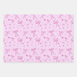 Cute Pink Bow Wrapping Paper ラッピングペーパーシート