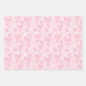 Cute Pink Bow Wrapping Paper ラッピングペーパーシート (正面2)