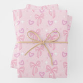 Cute Pink Bow Wrapping Paper ラッピングペーパーシート (インサイチュ)