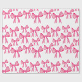cute pink bow wrapping Paper ラッピングペーパー (フラット)