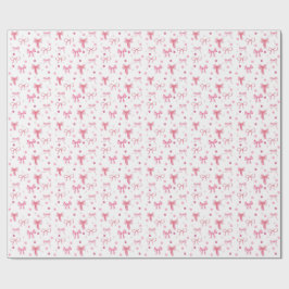 Cute Pink Bow Wrapping Paper ラッピングペーパー
