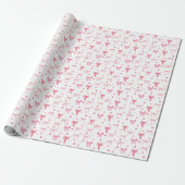 Cute Pink Bow Wrapping Paper ラッピングペーパー (アンロールド)