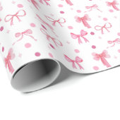 Cute Pink Bow Wrapping Paper ラッピングペーパー (ロールコーナー)