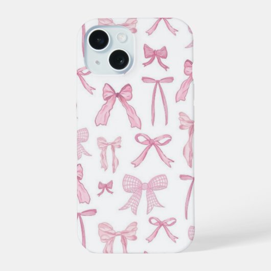 Cute Pink Bows Aesthetic Phone Case iPhone 15ケース (裏面)
