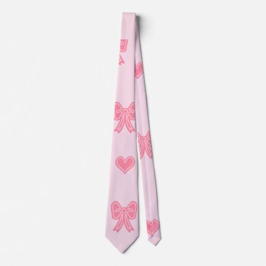  Cute Pink Bows and Hearts Coque ネクタイ (正面)