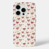 Cute Pink Bows Hearts Stars Coquette Pattern Case-Mate iPhoneケース (裏面)