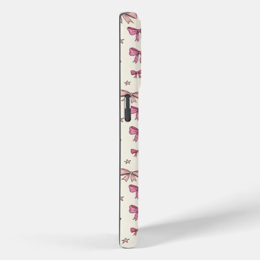 Cute Pink Bows Hearts Stars Coquette Pattern Case-Mate iPhoneケース (裏面 / 右)