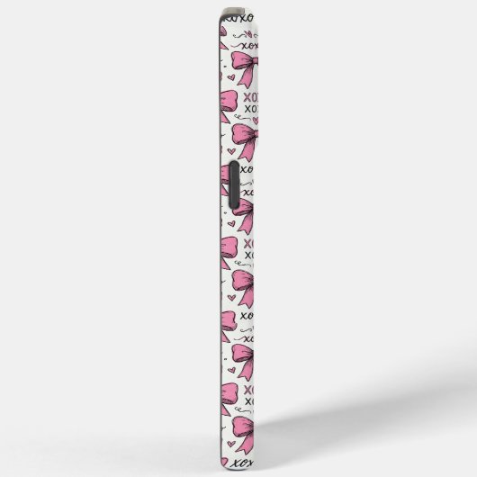 Cute Pink Bows XOXO Doodle Coquette Pattern Case-Mate iPhoneケース (裏面 / 右)