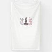 Cute Pink Bunnies Happy Easter Bunny Women Girls T 横断幕 (縦)