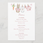 Cute Pink Bunny Girl Clothesline Baby Shower  メニュー (正面)