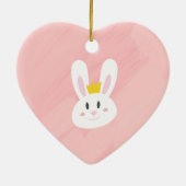 Cute Pink Bunny Heart Ornament セラミックオーナメント (裏面)