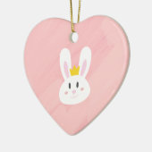 Cute Pink Bunny Heart Ornament セラミックオーナメント (左)