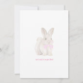 Cute Pink Bunny & Tulips Birthday Invitation  招待状 (裏面)