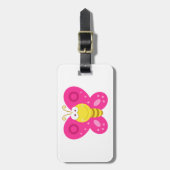 Cute Pink Butterfly ラゲッジタグ (正面縦)