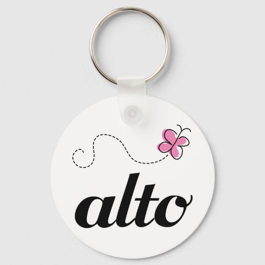 Cute Pink Butterfly Alto Singer Gift キーホルダー (正面)