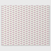 Cute Pink Car Christmas Tree Playful Holiday Kids ラッピングペーパー (フラット)