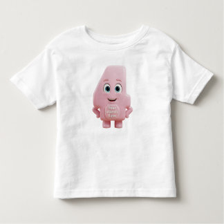 Cute Pink Cartoon Number 4 | "Four Stands Firm" トドラーTシャツ