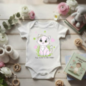 Cute pink cat ベビーボディスーツ