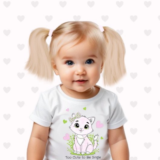 Cute pink cat ベビーボディスーツ