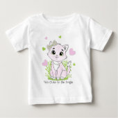 Cute pink cat ベビーTシャツ (正面)
