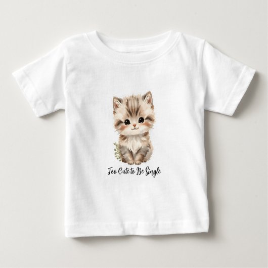 Cute pink cat baby T-Shirt ベビーTシャツ (正面)