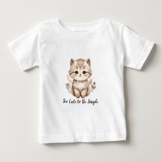 Cute pink cat baby T-Shirt ベビーTシャツ (正面)