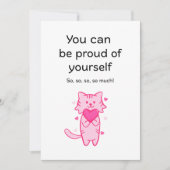 Cute Pink Cat Inspirational Proud of You Card シーズンカード (正面)