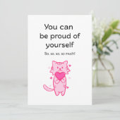 Cute Pink Cat Inspirational Proud of You Card シーズンカード (スタンド正面)