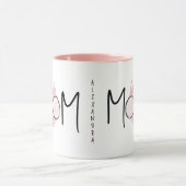 Cute Pink Cat's Mother Mothers Day Personalized  マグカップ (中央)
