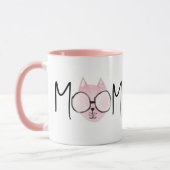 Cute Pink Cat's Mother Mothers Day Personalized  マグカップ (左)