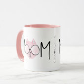 Cute Pink Cat's Mother Mothers Day Personalized  マグカップ (正面左)