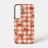 "Cute Pink Cherry Pattern Samsung Galaxy S22 Case  Galaxyケース (裏面)