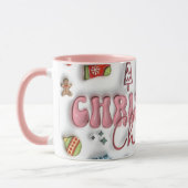 Cute Pink Christmas Cheer Mug マグカップ (左)