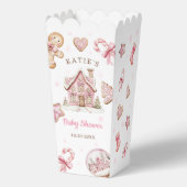 Cute Pink Christmas Cookie Baby Shower Popcorn フェイバーボックス (裏面)