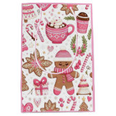 Cute Pink Christmas Gift Bag ミディアムペーパーバッグ (正面)