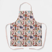Cute Pink Christmas Nutcracker Ballet Pattern エプロン (正面)