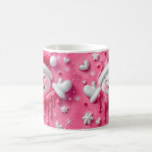 Cute Pink Christmas Snowman Mug コーヒーマグカップ (中央)
